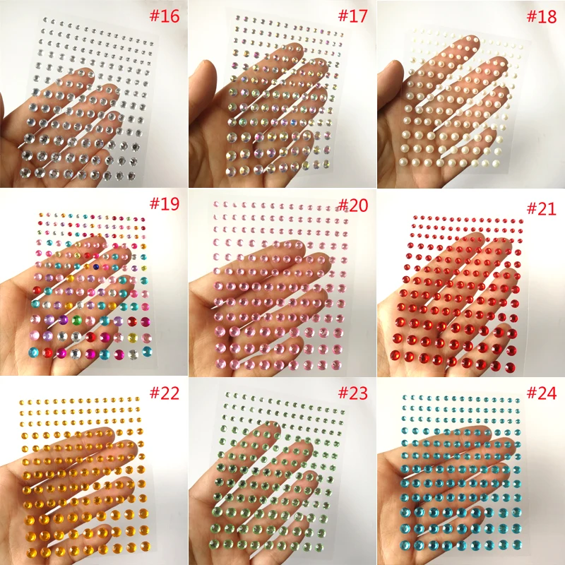 35 Colors Eyes Face Rhinestone Sticker Glitter Eyeshadow Eyeliner Jewelry Makeup Diamond Crystal Temporary Tattoo Stickers