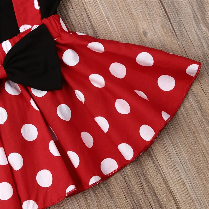 Baby Girls Ruffles Sleeveless T-shirt+Girl Bowknot Dot Red Suspender Skirt Baby Outfit Summer Clothing Toddler 2PCS set