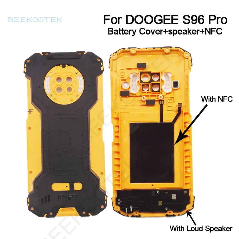 Original New Battery Cover Replacement Durable Back Case Mobile Phone with Speaker and NFC Accessory for DOOGEE S96 PRO