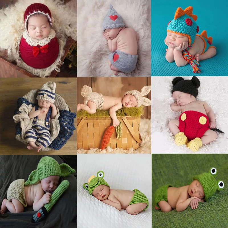 

Newborn Photography Props Crothet Baby Clothes Boy Clothing Boys Accessories Infant Girl Costume Crocheted Handmade Outfit