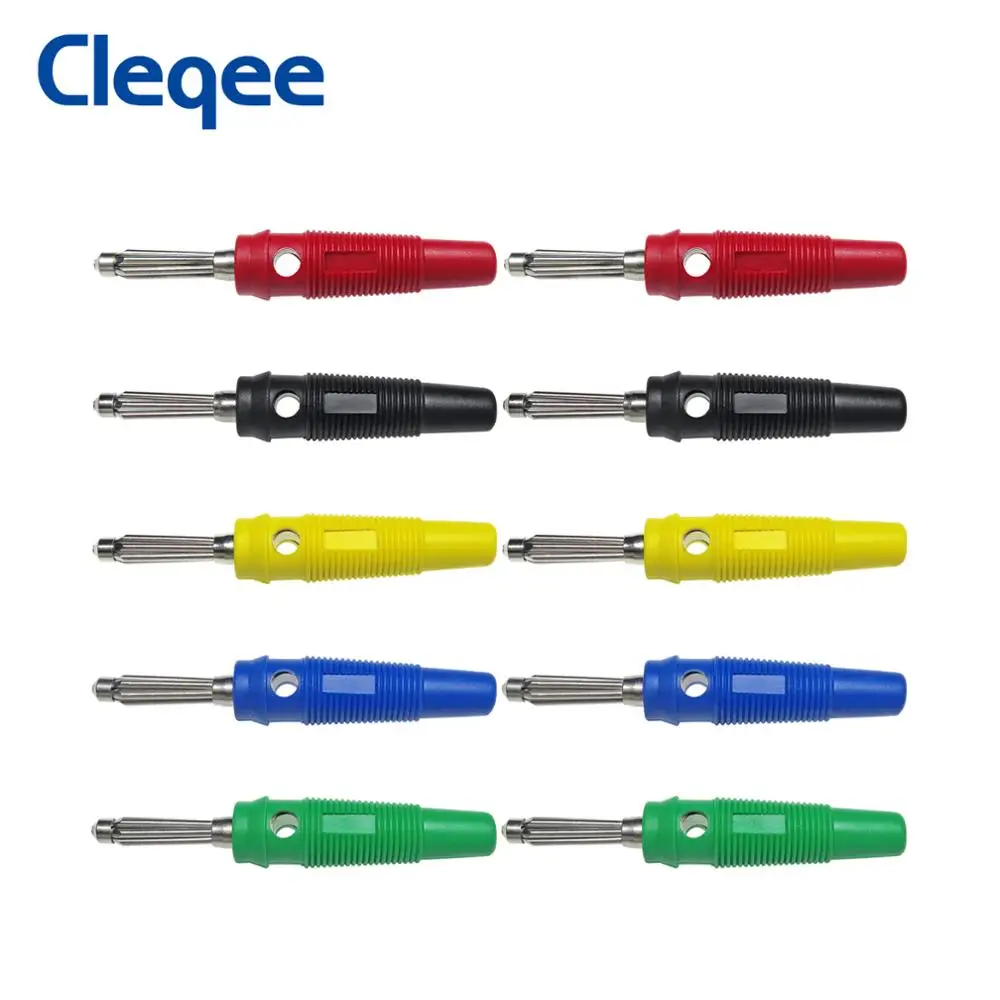 

Cleqee P3008 10PCS 4mm Copper Banana Plug Jack For Speaker Amplifier Test Probes Connector