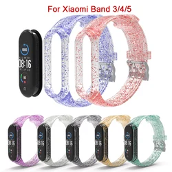 7 Colors Silicone Wristband Strap Watch Band For Xiaomi Mi Band 5 4 3 Smart Bracelet Watch Strap For Miband 3 4 5 Glitter Straps