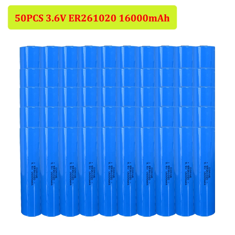 

50Pcs ER261020 3.6V Lithium Battery 16000mAh 3.6 Volt Li-SOCl2 High Drain Battery 261020 ER261020 ER 261020