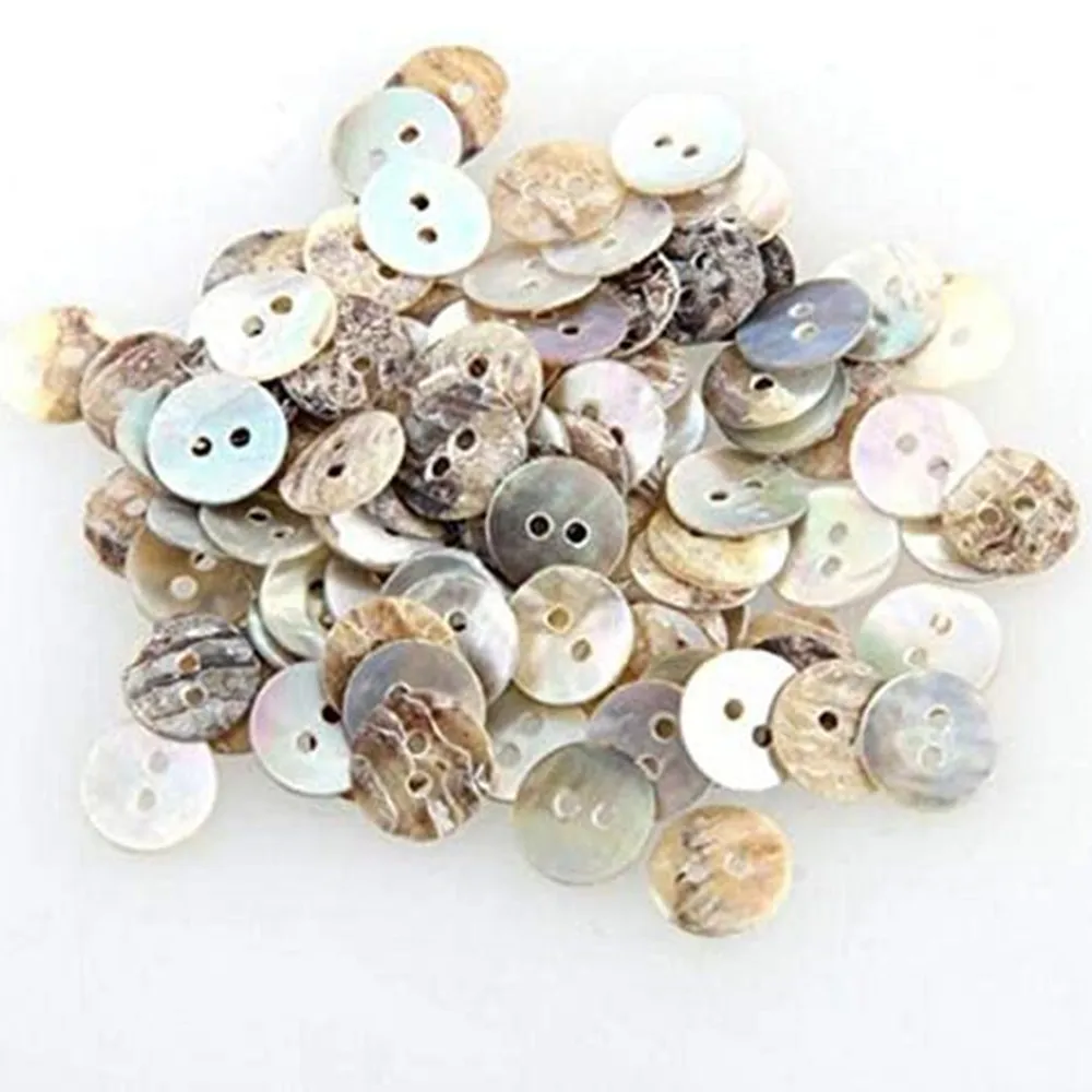 Lot 100 Mother of Pearl Round Shell Sewing Buttons 15mm  , for Sewing, Crafts, Jewellery making, Knitting 7NK93