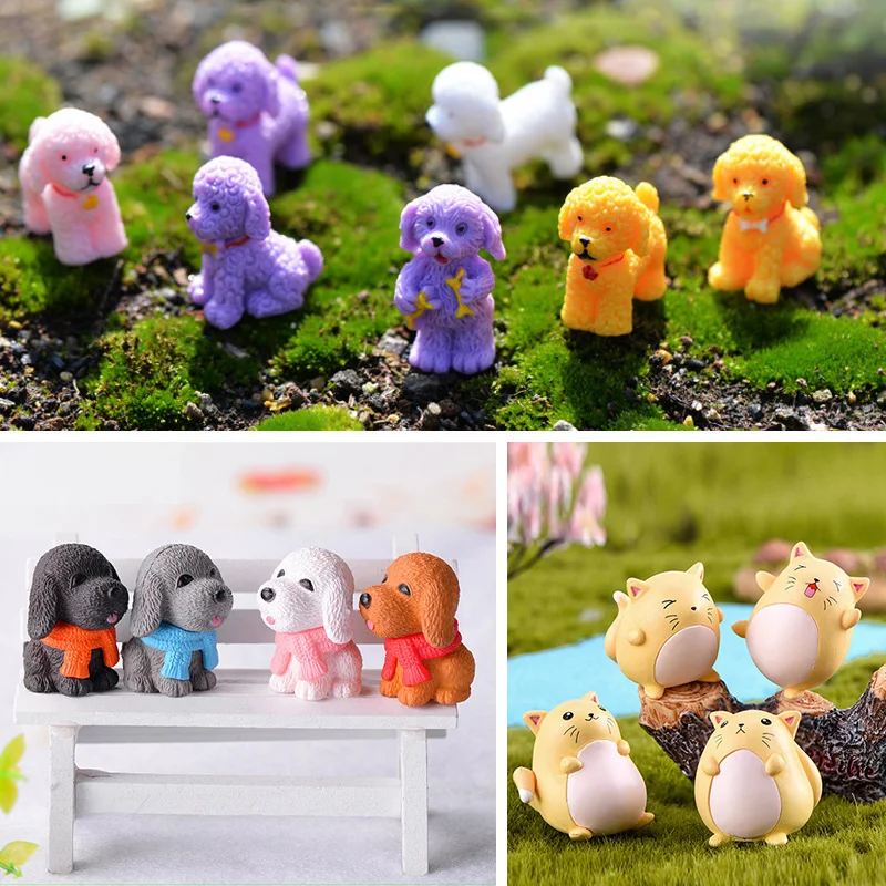 4pc Christmas Penguin Rabbit Squirrel Cat Dog Cow Pig Animal Model Action Figure Cake Decoration Hot Toy Set Children Doll House