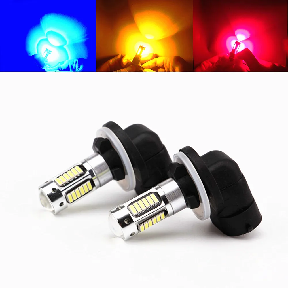 H27 881 H27W/2 LED Car Bulbs Fog Lamp 4014 30SMD DRL Daytime Running External Lights Vehicle White Amber Blue 12V