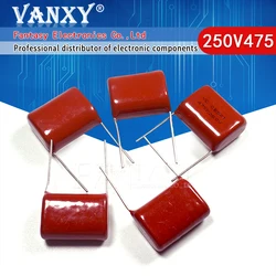 10 pièces 250V475J Hauteur 25MM 250V 4.7UF 475 4700PF CBB condensateur à film De Polypropylène