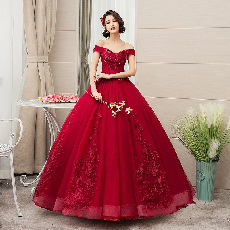 New Arrival Sweet Vestidos De 15 Anos Mint Wine Red Turquoise Quinceanera Gown Party Dress Sexy Off The Shoulder Pluse Size