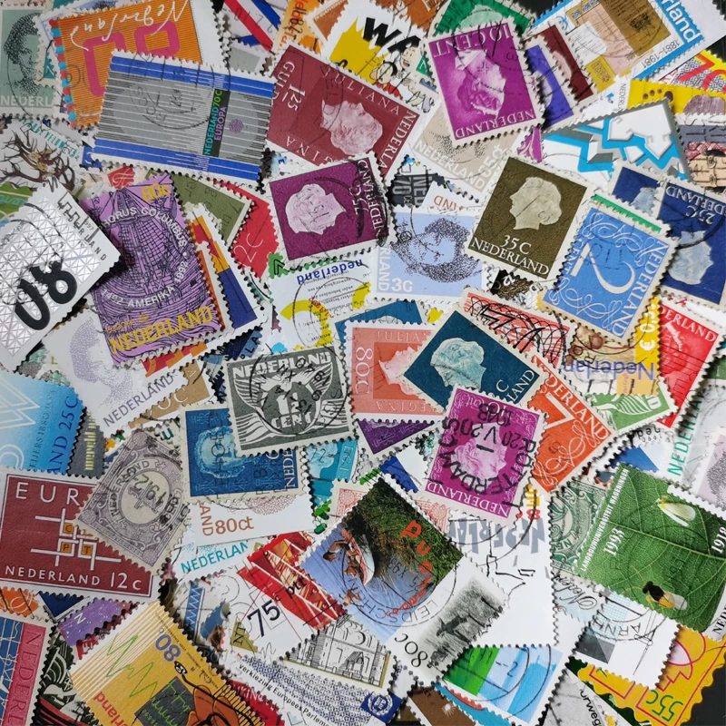 280-300 Different All Netherlands Dutch  Postage Stamps With Post Mark Collection