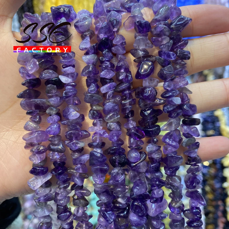 Natural Stone Irregular Shape Loose Beads Amethysts Crushed Stone String Bead for Jewelry Making DIY Bracelet Accessories 16