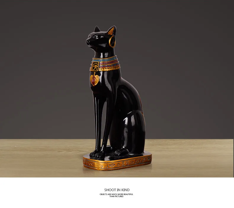 

Черная египетская статуя кота, мебель, художественная фигура, произведения искусства из смолы, ремесло, шкаф, скульптура, украшение для гостиной, дома a0108