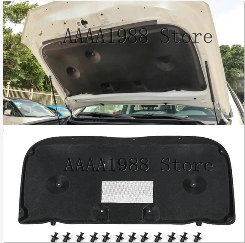 Car Front Hood Engine Sound Heat Insulation Cotton Pad Soundproof Mat Cover Foam For TOYOTA Prado 2018 2019 2020 2021