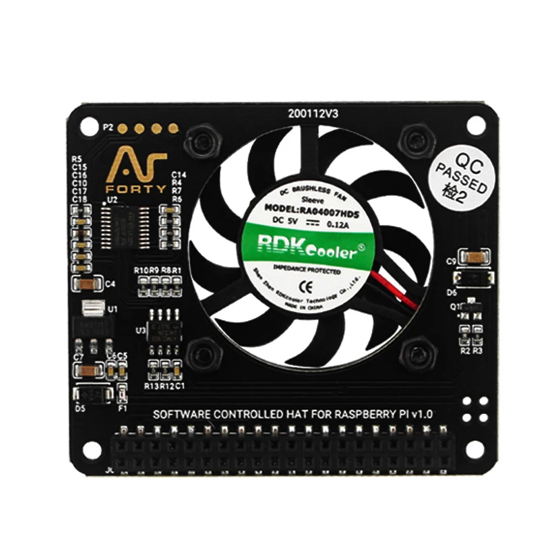 Argon Raspberry Pi 4B 3B+ 3B Temperature Control Fan Hat GPIO Expansion Board with Cooling Fan Function Power Button