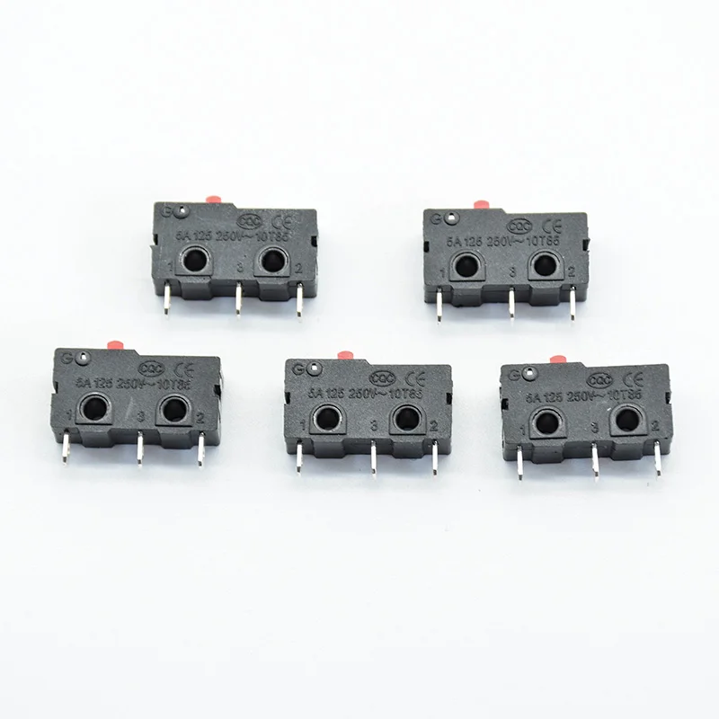 5Pcs Mini Micro Limit Switch NO NC 3 Pins PCB Terminals SPDT 5A 125V 250V  Roller  lever Snap Action Push Microswitches