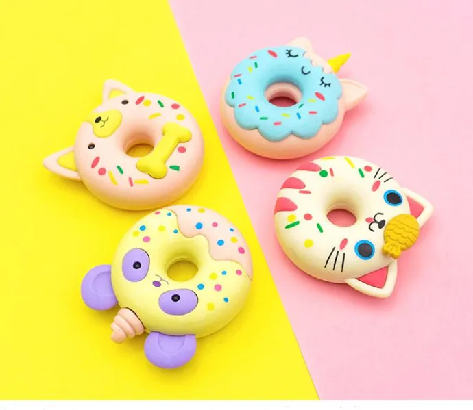 1PC Kawaii kolorowe pączki gumka szkoła papiernicze galaretki gumowe gumki do ołówków biuro (SS-923)