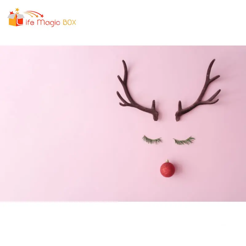 LIFE MAGIC BOX-خلفيات تصوير الكريسماس ، خلفية وردية ، كشك تصوير من الفينيل ، الشتاء