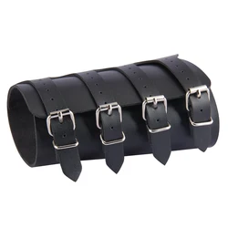 Prettyia Unisex Faux Leather Gauntlet Wristband Wide Bracer Arm Armor Cuff