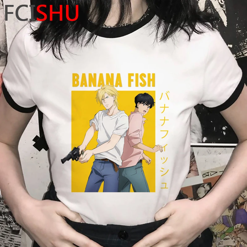 Japanese Anime Banana Fish Harajuku T Shirt Men Funny Cartoon Aesthetic T-shirt Hip Hop Graphic Tshirt Streetwear Top Tees Male