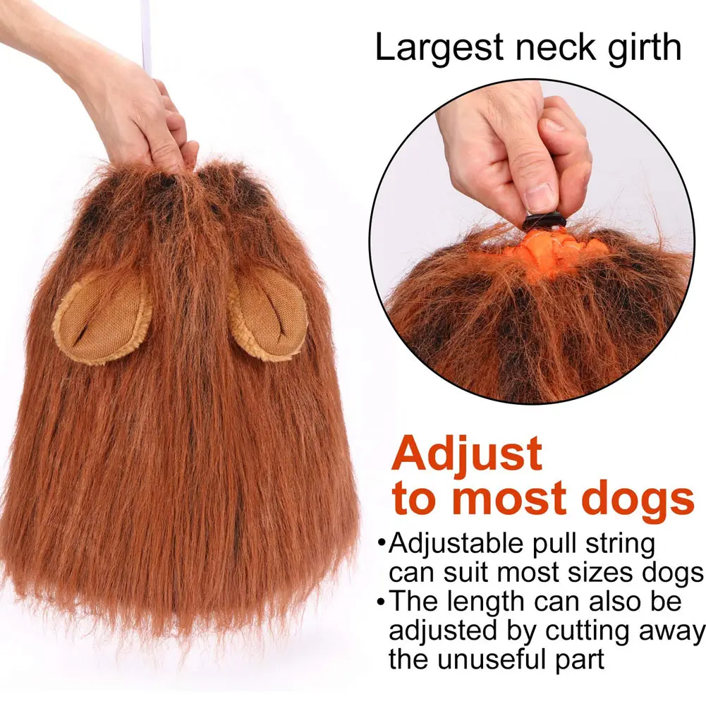 Funny Dog Lion Mane Dog Costumes Lion Wig with Tail Pets Party Supplies Type Dog Accessories Christmas Gift для собак PI