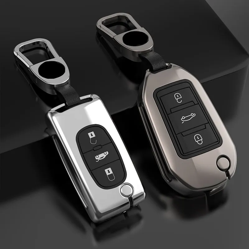 

High-Quality Aluminium Alloy Car Smart Key Case Cover for Peugeot 308 408 2008 3008 301 Car Accessories