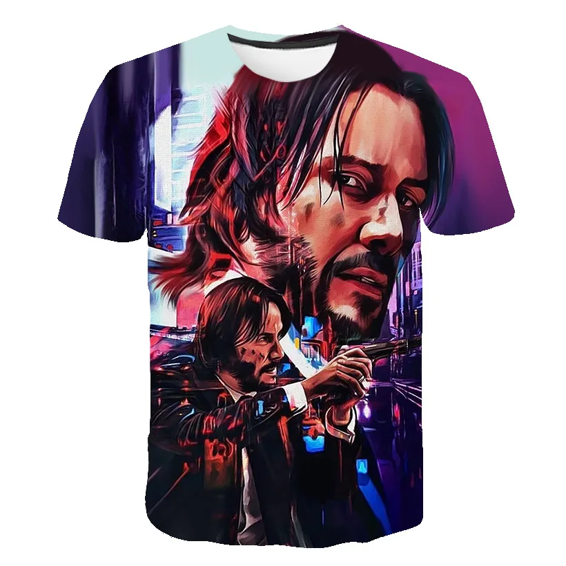 T-Shirt John Wick the Boogie Man Movie 3d print John Wick: Chapter 3 - Parabellum tshirt o-neck short Keanu Reeves Killer