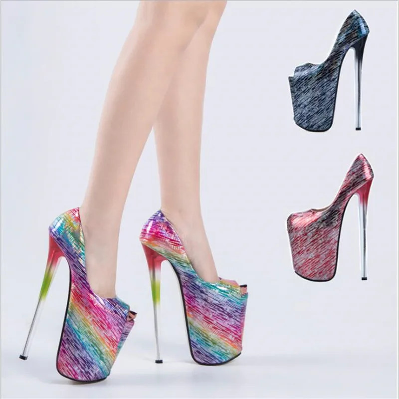 High Heels Pumps Women Shoes 22cm Peep Toe ladies Wedding Shoes Bridal Platform Heels Party Shoes Stiletto Zapatos Mujer Size 47