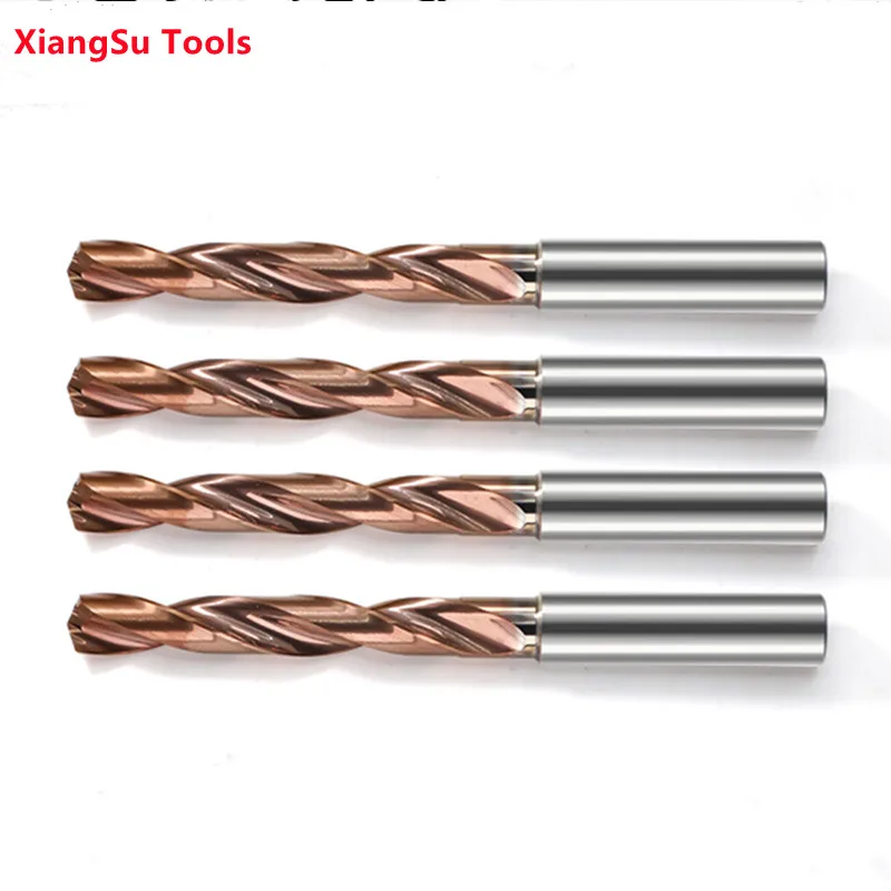 D10.1 to D14mm HRC55 5XD Carbide Twist Drill Bit With Cooling Hole Tungsten 2 Flutes CNC Machine for Metal Working Cutting Tools