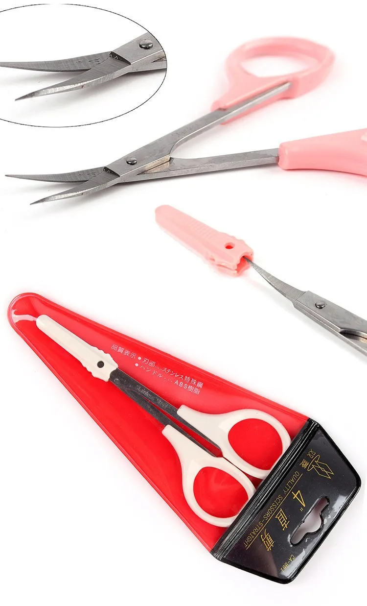 Professioneller Augenbrauenschere-Trimmer, gerader Kopf oder Winkelkopf für Volumen-Wimpernverlängerung, hochwertiges, wirtschaftliches Make-up-Werkzeug – Detail 4
