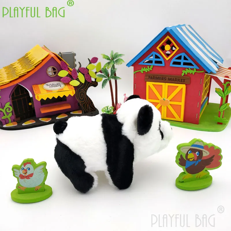 Simulazione di puzzle di phonation divertente elettrico adorabile panda peluche swing doll elettronico pet regalo di natale ornamento wd13