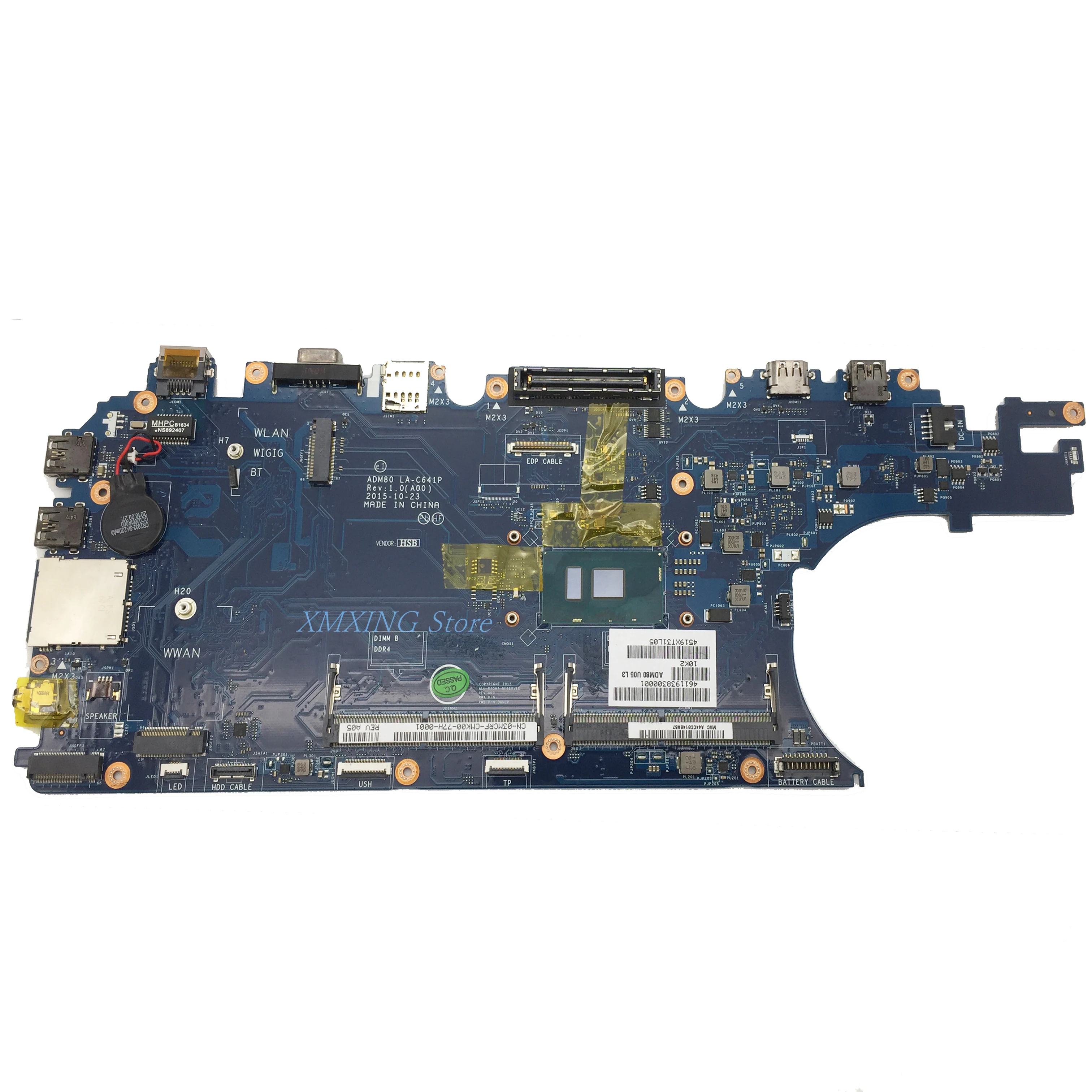 

FULCOL For DELL Latitude 5570 E5570 Laptop Motherboard I5-6300U CPU LA-C641P CN-03MCRF 03MCRF 3MCRF Tested 100% work