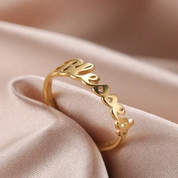COOLTIME Letters Blessed Rings Stainless Steel Couple Finger Ring for Women Men Fashion 2026 New Wedding Jewelry Gift Wholesale