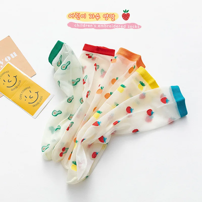 Baby Summer Mesh Yarn Infant Short Socks Cute Cartoon Toddler Kids Floor Baby Boy Girl Socks Ultra-thin Fashion Children's Socks