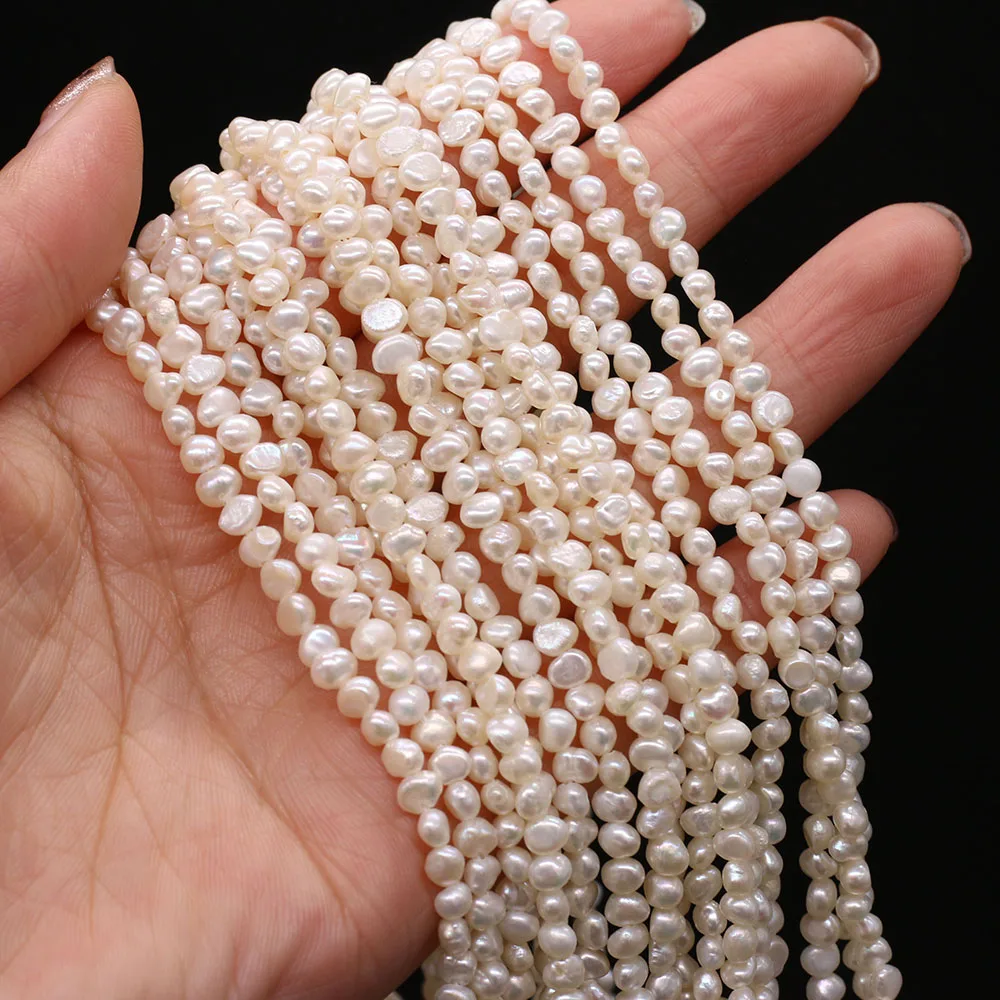 

Wholesale 3-4mm Natural Freshwater Pearl Irregular Loose Beads White Pearls for Women Jewelry Making DIY Bracelet Necklace 14''