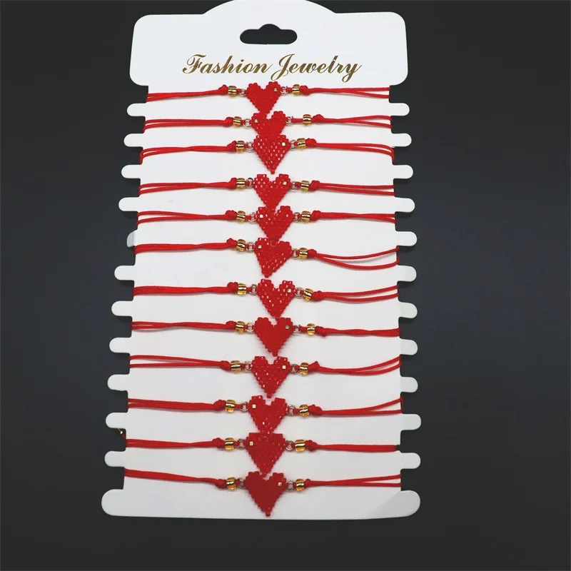 ZHONGVI Red Heart Bracelet for Girl 2021 Childs Pulseras Mujer Moda Miyuki Bracelets For Women Love Jewelry Gift Wholesale