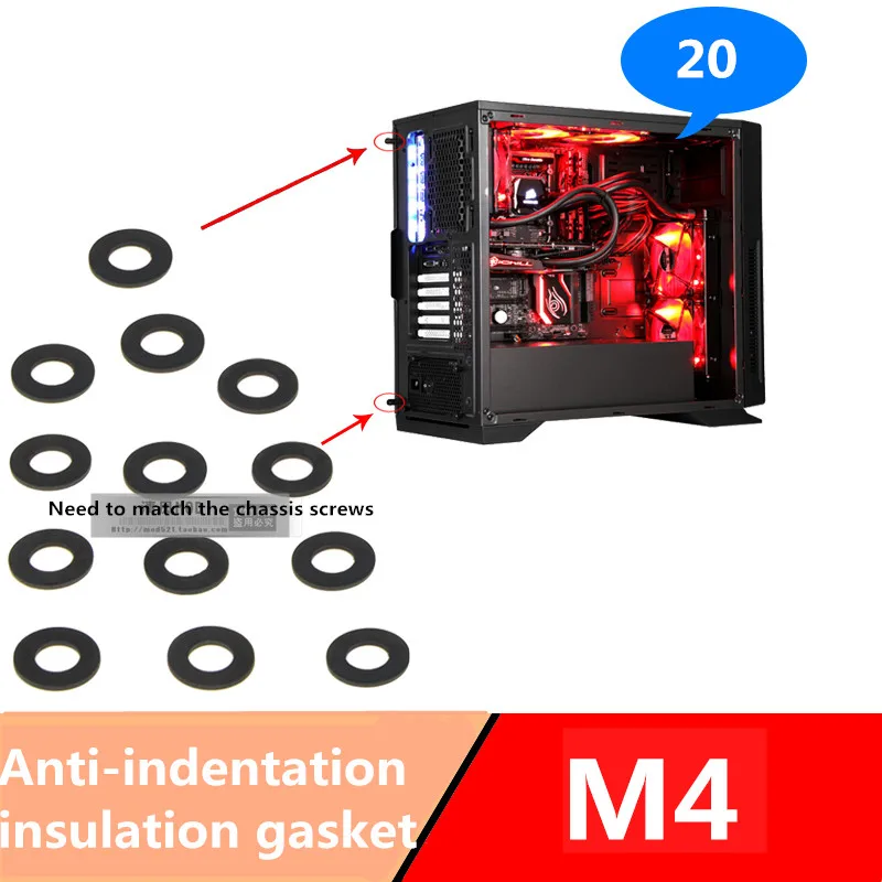 컴퓨터 섀시 마더보드 충격 방지 절연 개스킷, 3mm 4mm 나일론 개스킷 M3 M4 플라스틱 개스킷