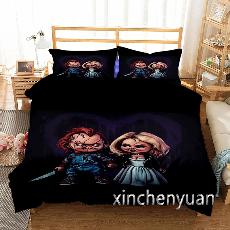 Horror Movie Chucky 3D Printed Duvet Cover Set Twin Full Queen King Size Bedding Set Bed Linens Bedclothes for Young K61