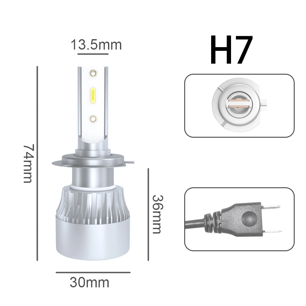 4x LED Headlight Bulbs High Low H1 H7 Combo Turbo Lamp Kit For Fiat Idea 2010 2011 2012 2013 2014 2015 2016 2017 2018 2019 2020