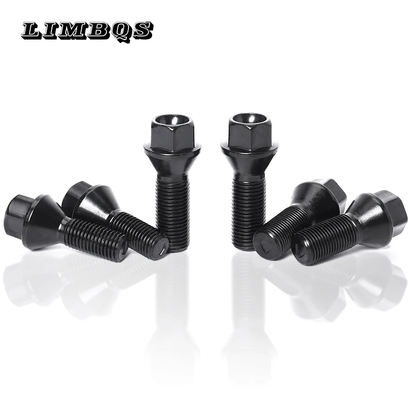 3 styles car wheel lugs bolts for f10 f30 f15 f16 BMW universal nuts stud screws M12 x 1.5 M14 x 1.5 M14 x 1.25 black 1 pair