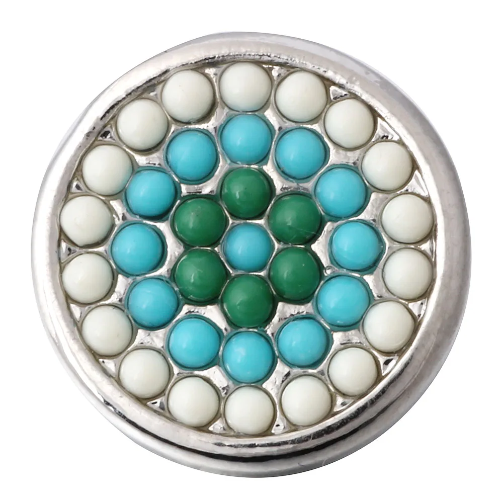 6pcs/lot Green Snap Button Jewelry Crystal Rhinestone 18mm Metal Snap Buttons Fit Snap Bracelet Women Interchangeable Jewelry