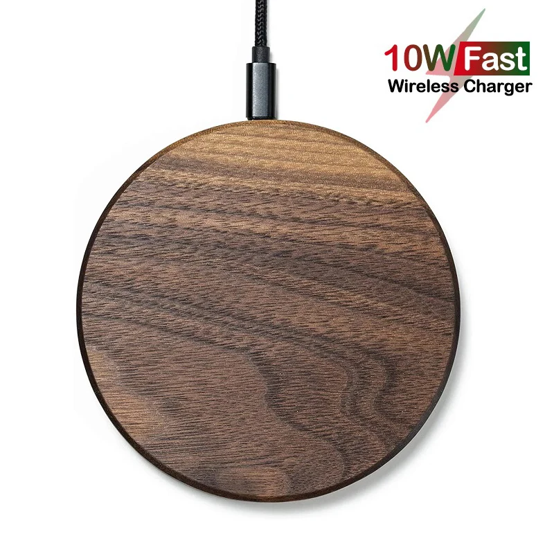 Walnut Wood Qi Wireless Charger Pad for Blackview BV5100 BV9500 BV9800 BV9900 BV6800 BV9600 BL6000 Pro BV9900E