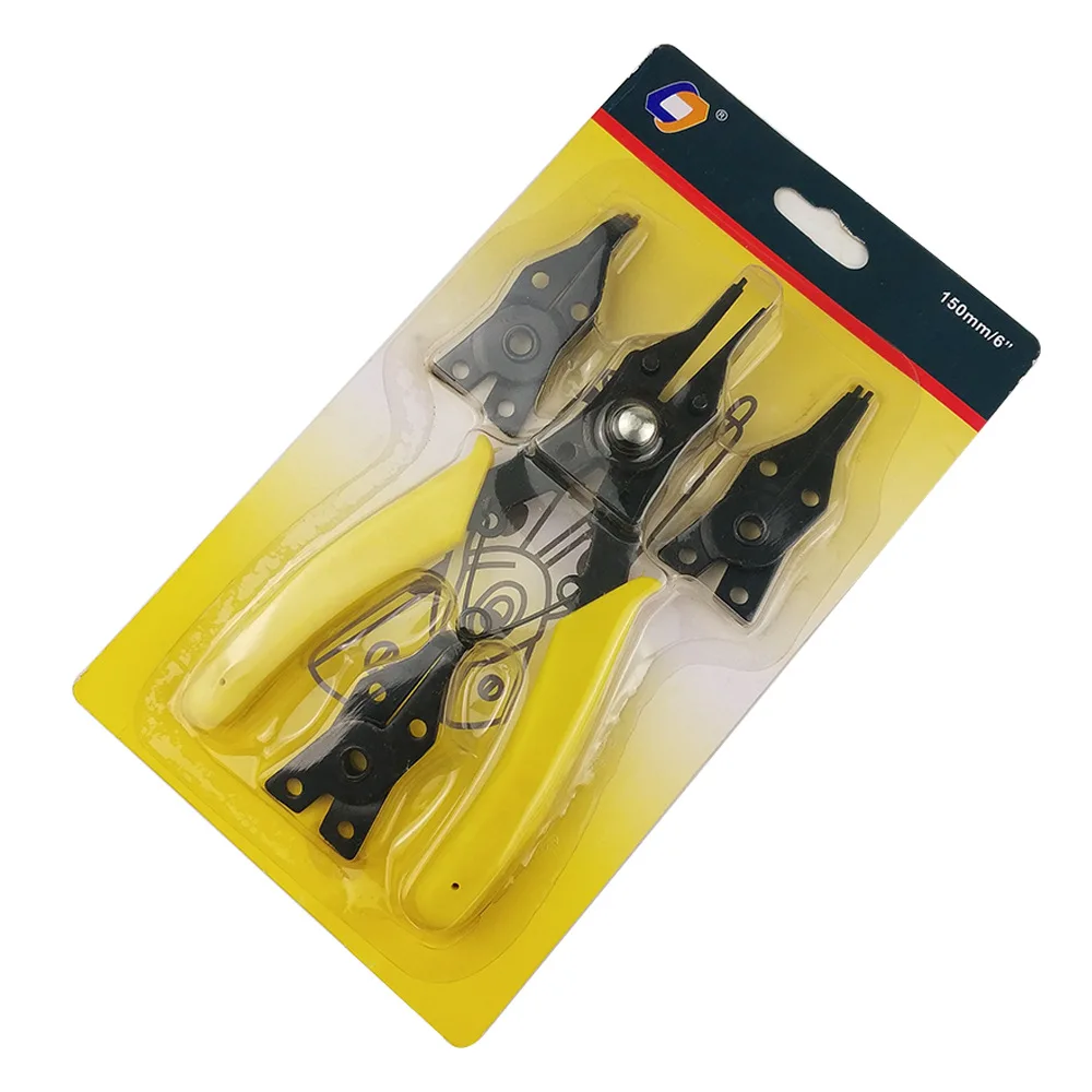 6in alicate de retenção de quatro cabeças anel alicates circlip alicate eixo com mola eixo de desmontagem com anel de pressão alicate