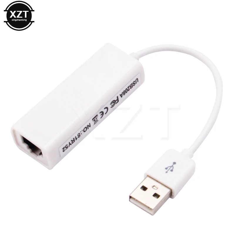 USB Ethernet Adapter USB 2.0 Network Card to RJ45 Lan 10/100Mbps for Win7/Win8/Win10 Laptop 2.4G Ethernet USB