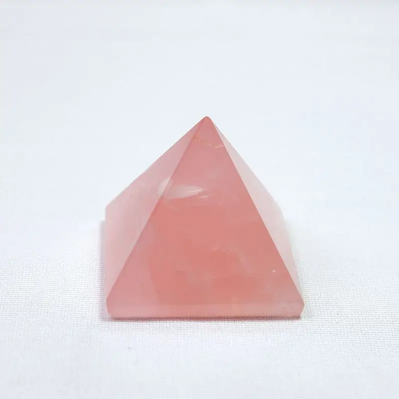 

30-90mm Natural Rose Quartz Pyramid Stone Crystal Feng Shui Healing Specimens Wicca Decor Decorative Stones