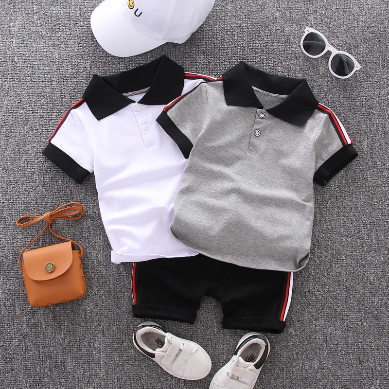 Baby Boys Clothes Sets Summer Newborn Cotton Polo T-shirt+Shorts 2pcs Tracksuits For Bebe Boy Toddler Casual Jogging Suits 1 2Y