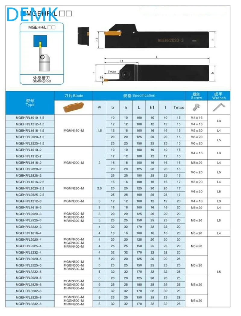 MGEHR2020-1.5 MGEHR2020-2 MGEHR2020-2.5 MGEHR2020-3 MGEHR2020-4 MGMN150 MGMN200 MGMN300 MGMN400 Lathe for Holder Holder