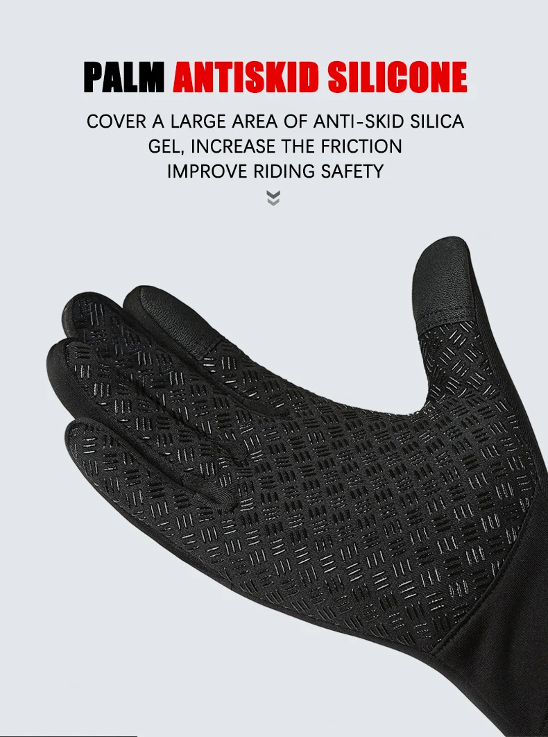Männer Frauen Radfahren Winter Warme Sport Handschuhe Touchscreen Outdoor Angeln Splash-proof Skifahren Snowboard Rutschfeste Zipper Handschuhe – Detail 3