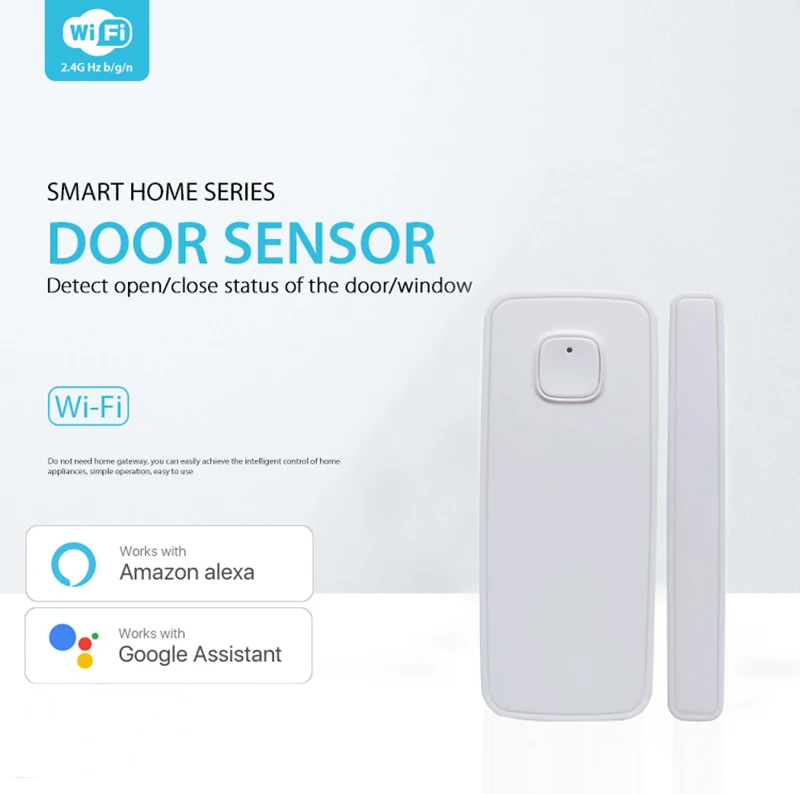 Wofea Wireless Window Door Sensor Tuya Smart Wifi Contact Magnetic Detector Battery Not Included Support Alexa Google Home