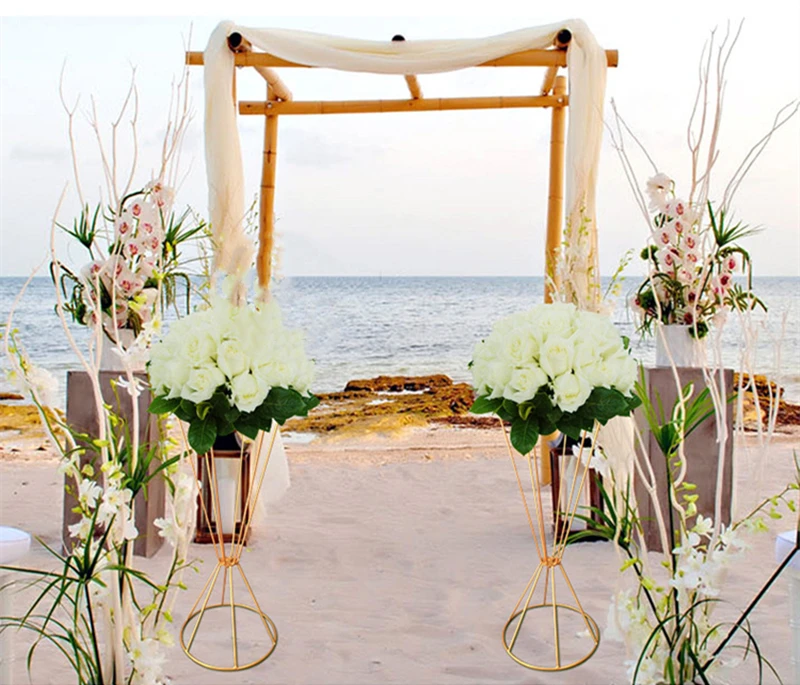 Metal Vases Delicate Table Vase Flower Rack Wedding Centerpieces Vase Event Party Decoration