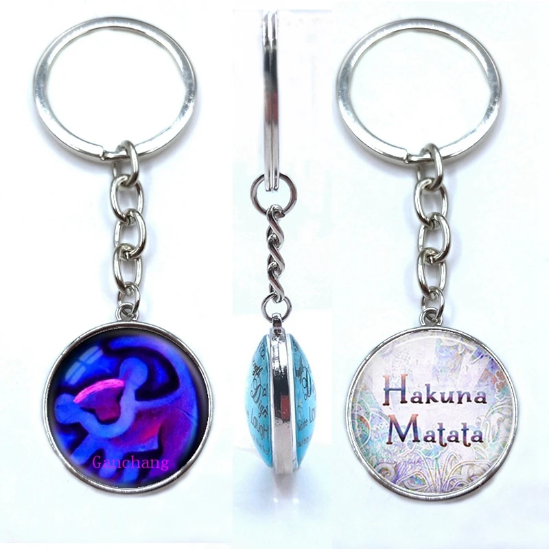 King Simba double-sided keychain pendant Hakuna Matata keychain Simba Lion double-sided keychain