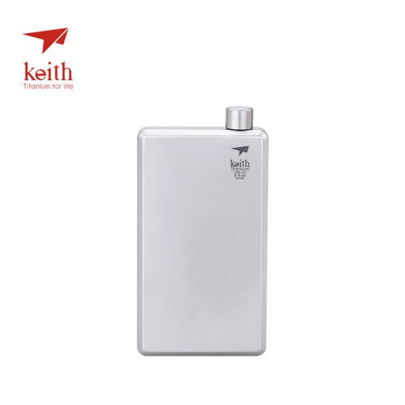 

Keith Pure Titanium Hip Flask Flagon Portable Wine Whisky Pot Drinkware Sports Wine Flask Portable Outdoor